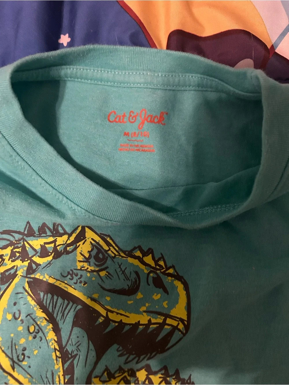 Boys Size M 8/10 Cat & Jack Long Sleeve Dinosaur Themed Shirt